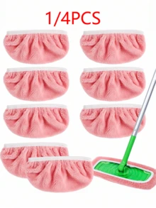 1/4 piezas Paños de mopa súper absorbentes y reutilizables, paños de limpieza de fibra de poliéster, alfombrillas de limpieza de piso húmedo/seco, fáciles de reemplazar, adecuados para trapear pisos del hogar - Versión actualizada - Ver 10