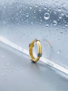 1 chiếc nhẫn phao cứu sinh bằng thép không gỉ mạ vàng 18K, kiểu dáng tối giản, thanh lịch, chống thấm nước, phù hợp cho nam giới khi đi làm. - Nhiều màu - Xem 2