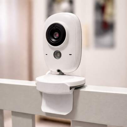 Suporte de Babá Eletrônica por Encaixe – Base até 7cm | Para Berço Clipe 2,5 cm/Grade/Mesa