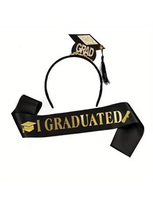 2026毕业帽头饰套装，学生毕业典礼头饰，毕业礼物拍照道具，高冠不紧绷的时尚头饰，高中/大学毕业典礼拍照，派对及日常百搭配饰，毕业主题装饰，同学纪念品 - 多色 - 查看 1