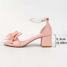 A Pair Of Women's High Heels, Suitable For Dates, Proms, Parties, And Commuting. Featuring A Bow Design, This Cute And Simple Style Sandal With High Heels Is A Casual Shoe Suitable For Everyday Wear, Commuting, And Parties. - Hồng - Xem 3