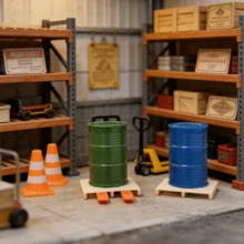 12pcs 1:24 Scale Miniature Forklift Truck Set, Suitable For Decorating Dollhouse Warehouse, Construction, Farm Scenes, Collectible For Miniature Enthusiasts, DIY Prop For Photography, Creative Easter Gift For Friends - Multicolor - View 5