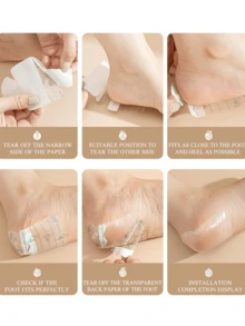 30pcs Invisible Moisturizing Heel Pads, Breathable Comfortable Repair Cracked Heels, Sensitive Skin Foot Care - Multicolor - View 4