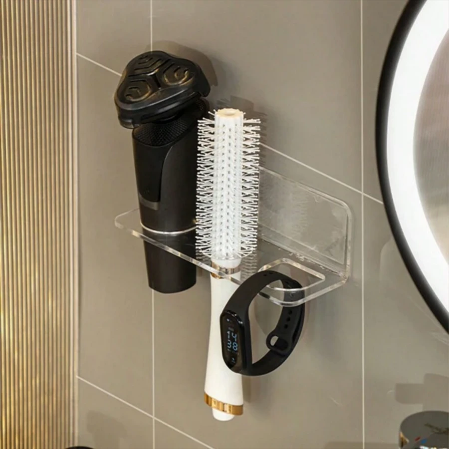 1 chiếc kệ đựng lược đa năng dùng trong nhà tắm, treo tường, không cần khoan, dùng để cất đồ trong nhà vệ sinh. - Nhiều màu - Xem 1