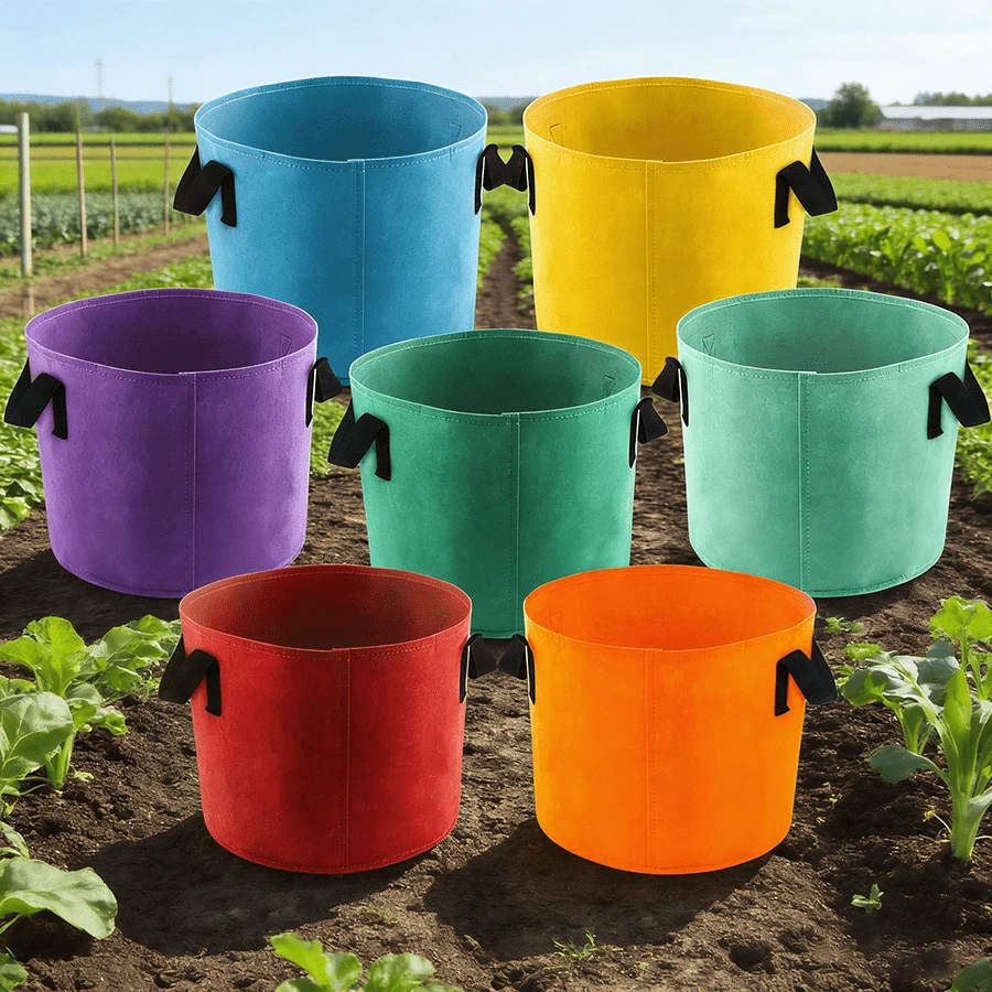5 Gallon Felt Planting Bags, Durable Tomato Vegetable Garden Containers, Reusable Planting Bags With Sturdy Handles, Enhanced Load-Bearing Capacity For Outdoor Gardening, Home Balcony, Vegetable Garden Decor, Street, Multiple Colors Available