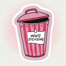 MEN'S OPINIONS Pink Heart Trash Can Funny Sticker, Personalized Cool Luggage & Laptop Decal, Waterproof Vinyl Sticker - Durable Matte Surface, Self-Adhesive Bumper Sticker, Suitable For Cars, Windows, Laptops, Trucks, Water Bottles - Multi-Purpose Durable Design, Car Sticker - one-size - View 2