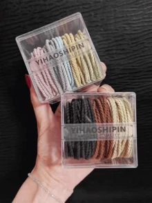 1pc Black Hair Tie Elastic Hair Band, High Ponytail Holder, Durable & Minimalist Design For Adults - Multicolor - View 5