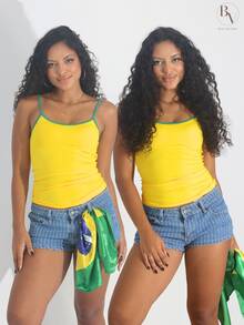 Kit Of 2 Women's Cropped Tank Tops, Basic Summer Style, Spandex - 查看 1