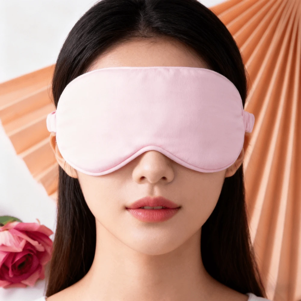 Double-Sided Cotton-Like Blackout Sleep Eye Mask, Breathable Travel Outdoor 100% Cotton Eye Shade, Comfortable & Skin-Friendly Solid Color - Multicolor - View 1