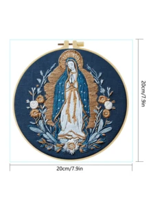 DIY Embroidery Kit With Water-Soluble Fabric. Includes Needle, Threads, Hoop & Pre-Printed Fabric. Beginner-Friendly. Great For Thanksgiving/Christmas Gifting. Perfect For Wall Decor Or Gifts. 20x20cm/7.9x7.9in. - 20X20cm - View 9