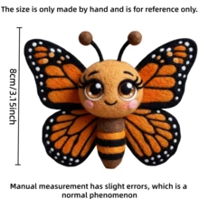 1Set Animal Needle Felting Kit, Felting Kits For Beginners Adult With Step-By-Step Tutorials, Butterfly DIY Felting Kit, Cute Funny Home Decorative Ornaments, Birthday Valentine's Day And Easter Novelty Gifts - Butterfly - View 7