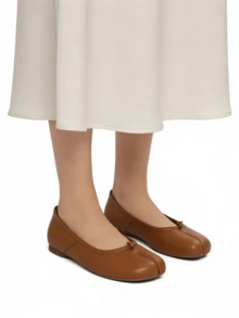 Tabi Ballet Flats Shoes For Women Rounde Toe Split Toe Low Heel Comfortable Flats Casual Shoes - 黃色 - 查看 6