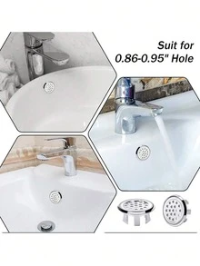 Bộ 6 nắp đậy lỗ thoát nước bồn rửa nhà bếp & phòng tắm bằng nhựa, lưới lọc thoát nước bồn tắm, vòng chặn lỗ thoát nước bồn rửa tròn (phù hợp với đường kính lỗ 22-24mm), quà tặng Ngày của Mẹ cho mẹ - B - Xem 7