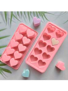 1 khuôn silicon hình trái tim, thích hợp để làm đồ uống, sôcôla, kẹo, quà tặng ngày Valentine, quà tặng mùa tựu trường. - Nhiều màu - Xem 4