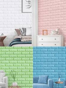 3D Foam Tile Stickers, Self-Adhesive Wall Decals, Suitable For Dorm/Study/Bathroom Decor, PVC Decorative Wallpaper, Waterproof Vinyl Contact Paper! Removable Bedroom Wallpaper Rolls, Easy DIY Upgrade! - White, Pink, Cute Animal Print - Multicolor - View 11