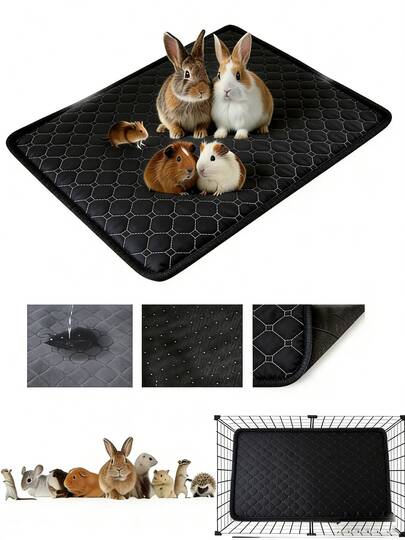 1pc/2pcs Washable Anti-Slip Absorbent & Quick Dry Hamster/Rabbit Urine Pad, Reusable Pet Pee Mat Pad, Suitable For Small Pets All Seasons