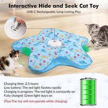 Interactive Cat Toys Rechargeable,Durable Hide And Seek Cat Toys With Moving Concealed Feathers, Squeaky Sound, Automatic Cat Kitten Toy For Indoor Cats & Kittens - View 5