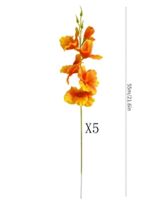 1/5/10 bông hoa loa kèn nhân tạo 55cm, thích hợp trang trí tường, phòng khách, phòng ngủ, đám cưới, tiệc tùng, trang trí bàn, nhà cửa, bàn làm việc, nhà bếp, bàn tiệc cưới, vật trang trí trung tâm, văn phòng, vườn, ngoài trời, nhà cửa, sân vườn, thích hợp cho mùa xuân, hè, thu, đông. - quả cam - Xem 10