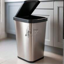 Wastebasket/Trash Can, 10 Or 9 Liters, Click Lid, For Bathroom, Kitchen, Office, Bedroom - 圓形不鏽鋼垃圾桶 10 公升 REF:25670 - 查看 7