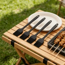 Cọ phết dầu mỡ bằng silicon chịu nhiệt dùng cho nướng BBQ và bánh, cọ phết dầu, nước sốt - Dụng cụ nhà bếp dùng được trong máy rửa chén - Màu đen (Bộ 2/4/6 chiếc) - màu đen - Xem 2