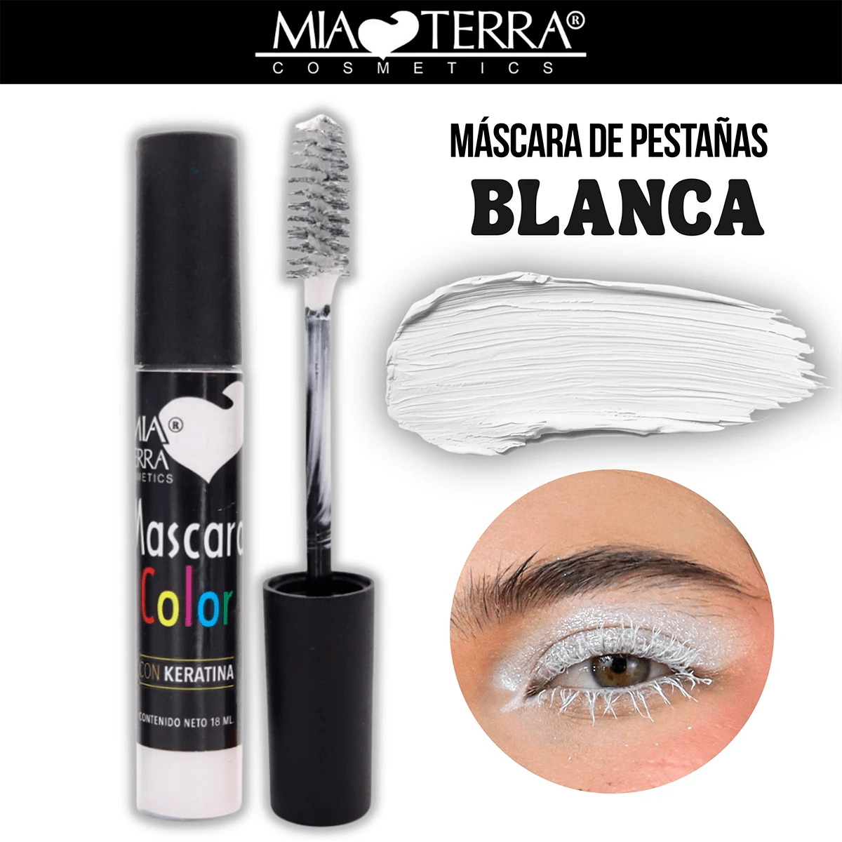 MIA TERRA COSMETICS - Patriotic Color Mascara - White - View 1