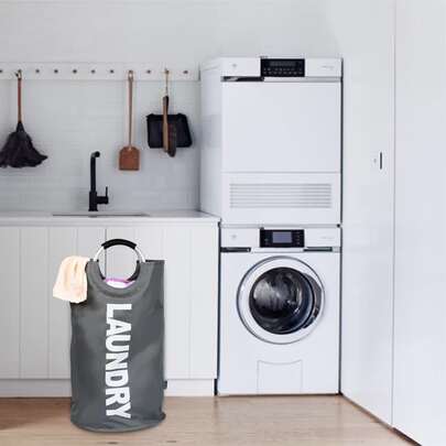 Giỏ đựng đồ giặt gấp gọn dung tích lớn 82L, giỏ đựng đồ thời trang có tay cầm bọc đệm mềm mại, thích hợp cho phòng tắm, phòng ngủ, phòng ký túc xá và để sắp xếp đồ đạc.