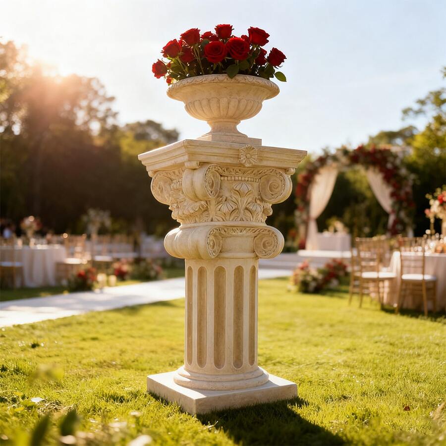 Classic European Roman Column Statue, Roman Column Decoration European Garden Courtyard Wedding Display Stand, Decorative Roman Column Planter Pedestal - Elegant Outdoor/Indoor Plant Stand With Classical Greek/Roman Columns - Cột La Mã kép - Xem 1