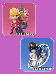 POP MART GONG "JoJo's Bizarre Adventure: Golden Wind" Series Blind Box - 6 mô hình thường + 1 mô hình bí mật, bao gồm các thiết kế JoJo kinh điển của các thành viên Biệt đội Bucharati và các Stand của họ, như Giorno Giovanna, Bruno Bucciarati, Abbacchio, Mista, Narancia Ghirga, Fugo Pannacotta, và một mô hình bí mật. - Nhiều màu - Xem 6