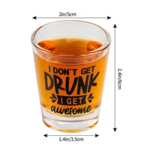4 Peças Copos de Dose de Vidro Transparente Engraçados, Estilos de Impressão de Letras Aleatórias, Mini Copos Reutilizáveis de 50ml, Bottom Pesado, Durável, Adequado para Festa, Inauguração da Casa, Aposentadoria, Aniversário, Casamento, Aniversário, Carnaval, Feriados (Dia dos Namorados, Páscoa, Dia das Mães, Maioridade, Formatura etc.), Ótimo Presente para Melhores Amigos, Colegas, Vizinhos, para Bebidas Destiladas, Uísque, Gim, Shots de Gelatina e Várias Bebidas Gaseificadas (6 Estilos de Cores) - Visão 5