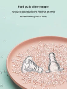 1个/2个/3个装 Tritan 水晶透明婴儿奶瓶，180毫升，易握防胀气设计，硅胶奶嘴，耐热防漏，直径5厘米，透明瓶身，适合婴幼儿喂养 - 彩色 - 查看 3