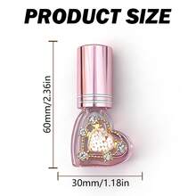 Flacon de parfum en forme de cœur - Flacon vaporisateur portable réutilisable, conçu avec un joyau d'amour, disponible en rose, violet, rouge, taille voyage, décanteur de parfum mini compact portable, idéal pour les cadeaux de fête - Multicolore - Voir 5