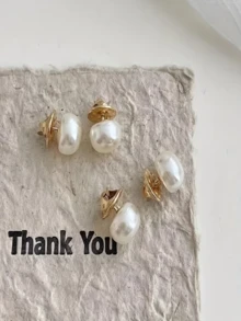10pcs/16pcs Faux Pearl Anti-Slip Invisible Bra Strap Clips, Decorative Butterfly Buckle, No-Sew Anti-Slip Fastener, Plastic Faux Pearl Half Round Buttons, Multipurpose For Arts, Crafts And Sewing, 1.2cm - A - View 3