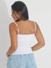 Kit 3 Cropped Women's Tank Top Strappy Basic Summer Suplex - White/Nude/Black - View 10