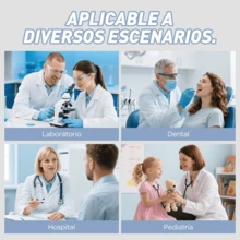 Batas de laboratorio escolares uniforme de enfermera uniforme médico, manga larga blanco con bolsas unisex - Blanco - Ver 7