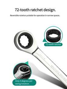 Cờ lê bánh cóc 72 răng - CRV, Thiết kế tiện dụng, Dụng cụ cờ lê mở hai đầu - Cần siết đa năng 10mm - Xem 3