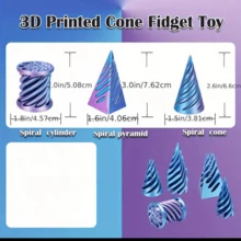 Bộ 3 món đồ chơi giảm căng thẳng, đồ chơi cấu trúc 3D xoắn ốc, quà tặng trang trí, đồ thủ công độc đáo, thích hợp cho tiệc người lớn, bàn làm việc văn phòng và trang trí nhà cửa [Có thể có sự khác biệt nhỏ về màu sắc do chụp ảnh] - Nhiều màu - Xem 7