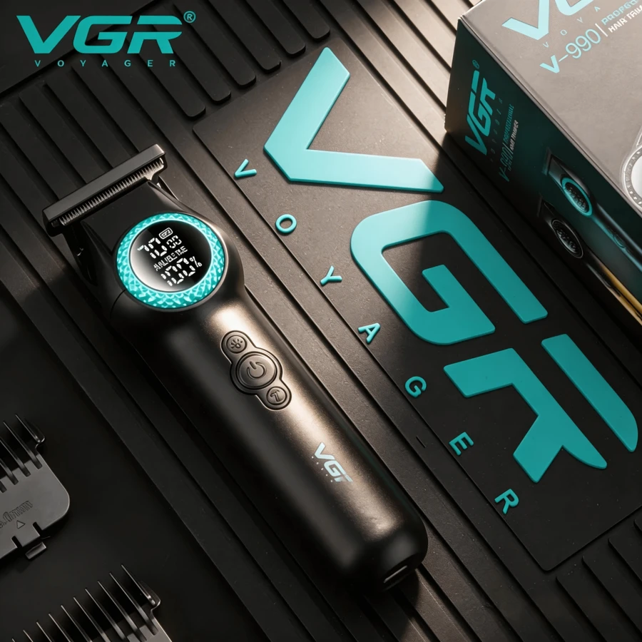 VGR Electric Hair Clipper, Professional Hair Cutter, Digital Display, Wireless Clipper, Rechargeable, Salon/Home Use V-990 - Multicolor - View 1