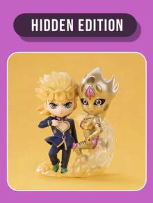 POP MART GONG "JoJo's Bizarre Adventure: Golden Wind" Series Blind Box - 6 mô hình thường + 1 mô hình bí mật, bao gồm các thiết kế JoJo kinh điển của các thành viên Biệt đội Bucharati và các Stand của họ, như Giorno Giovanna, Bruno Bucciarati, Abbacchio, Mista, Narancia Ghirga, Fugo Pannacotta, và một mô hình bí mật. - Nhiều màu - Xem 9