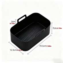 1 tấm lót nồi chiên không dầu bằng silicon, khay chiên vuông 19,48cm x 12,5cm, thảm nướng tái sử dụng, phụ kiện lò nướng, dụng cụ nhà bếp, tương thích với DZ201 - Nhiều màu - Xem 3