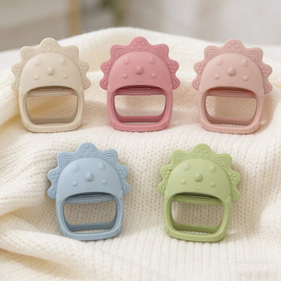 1 Peça Mordedor de Silicone para Bebê, Brinquedo de Dentição Infantil, Formato de Luva Fácil de Segurar, Presente para Recém-Nascidos no Páscoa, Ação de Graças, Natal - Multicolorido - Visão 1