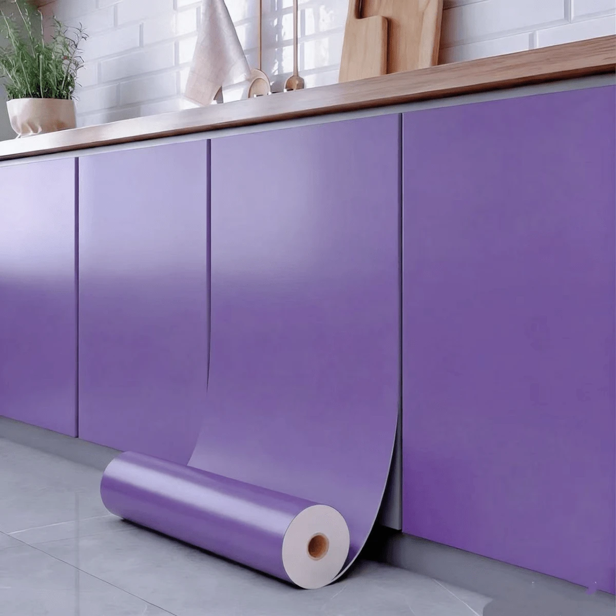 1 Cuộn Giấy Dán Tường Tự Dính Màu Tím Mờ, Phong Cách Tối Giản Hiện Đại, Chống Thấm Nước, Chống Ẩm, Chống Dầu, Dễ Lau Chặt, Trang Trí Nhà Cửa, Có Thể Tháo Gỡ, Thích Hợp Cho Mặt Bàn Bếp, Tủ Bếp, Tường, Trang Trí Phòng, Trang Trí Nhà Cửa, Phòng Khách, Phòng Tắm, Cải Tạo Nhà Cửa, Làm Mới Nội Thất, Trang Trí Tự Làm, Vật Liệu Dán Tường, Dễ Lắp Đặt, Nâng Cấp Nhà Cửa