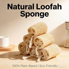Natural Loofah Sponge Household Towel, Kitchen Cleaning Cloth, Dishwashing Brush, Scouring Pad - Best-Selling Cleaning Cloth.Kitchen Essentials,Household Items,Cleaning Supplies,Kitchen,Home Décor,Kitchen Gadgets,Baking Supplies,Bathroom Accesssories - 原色,附繩子 – 每包 1 件 - 查看 1