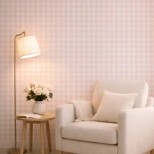 Self-Adhesive Checkered Wallpaper For Living Room, Bedroom, Home Decor. - 粉紅色格子 - 查看 9