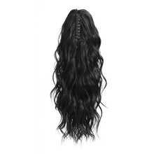 Aplique de Rabo de Cavalo Preto com Piranha, Extensão de Cabelo Cacheado Ondulado 18 Polegadas, Fibra Orgânica de Alta Qualidade Resistente ao Calor, Estilo Casual e Festa para Mulheres e Meninas. - Portanto - Visão 10