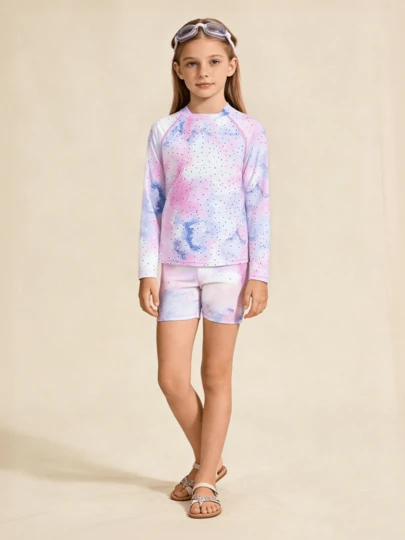 Balabala 2件套少女泳衣，防紫外线