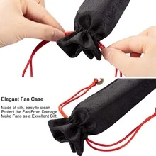 1 Leque Grande para Dança em Linha, Leque Chinês Dobrável Grande para Homens e Mulheres, Ideal para Festivais, Tai Chi, Kung Fu, Artes Marciais e Presentes (Preto) - Preto - Ver 6