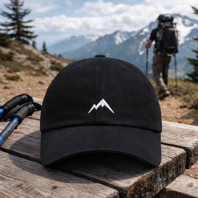 山地图案休闲涤纶刺绣防紫外线防风夹克