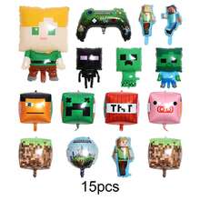 Minecraft Foil Balloons Decorations Party Minecraft Steve Pixel Balloon Set - Multicolor - View 8