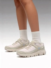 Skechers 女士透气休闲运动鞋，健身跑步训练鞋，轻便户外露营鞋，180271-NTMT - 自然色/多色 - 查看 1