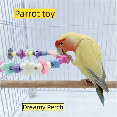 Acrylic U-Shaped Parrot Chew Toy, DIY Colorful Standing Perch, Medium-Small Parrot Beak Grinding Stress Relief Bird Cage Decor, Suitable For Cockatiel, Eclectus Parrot, Peach-Faced Lovebird
